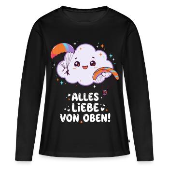Fallschirmspringen Alles Liebe Von Oben - Frauen Premium Bio Langarmshirt - Schwarz - Vorne - Julia (174cm)