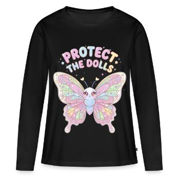 Protégez les poupées Papillon - T-shirt manches longues Premium bio Femme - noir - Devant - Julia (174cm)