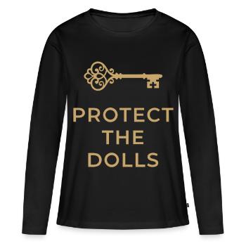 Protect The Dolls Schlüssel Gold - Frauen Premium Bio Langarmshirt - Schwarz - Vorne - Julia (174cm)