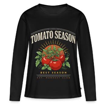 Tomato Season Harvest Club - Frauen Premium Bio Langarmshirt - Schwarz - Vorne - Julia (174cm)