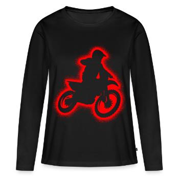 Dirt Bike Motorcycle Men Boys Motocross Kids - Women's Premium Organic Long Sleeve Shirt - black - Front - Julia (174cm)