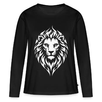 Style de tatouage tribal Lion - T-shirt manches longues Premium bio Femme - noir - Devant - Julia (174cm)