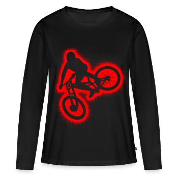 Downhill Bike Mountain Bike MTB Men Boys - Women's Premium Organic Long Sleeve Shirt - black - Front - Julia (174cm)