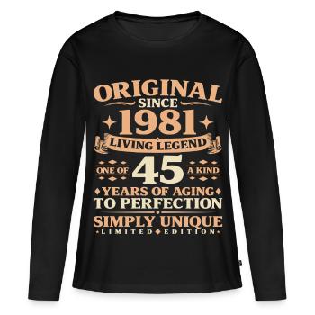 Year of construction 1981 Birthday 45 years vintage - Women's Premium Organic Long Sleeve Shirt - black - Front - Julia (174cm)