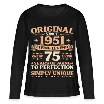 Year of construction 1951 Birthday 75 years vintage - Women's Premium Organic Long Sleeve Shirt - black - Front - Julia (174cm)
