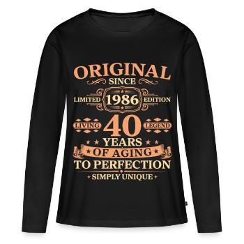Original since 1986 Birthday 40 Years - Frauen Premium Bio Langarmshirt - Schwarz - Vorne - Julia (174cm)