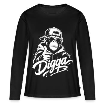 Digga | Cool Graffiti Monkey | Youth word - Women's Premium Organic Long Sleeve Shirt - black - Front - Julia (174cm)