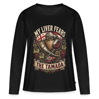 Georgia Georgian Tbilisi Sakartvelo Tamada - Women's Premium Organic Long Sleeve Shirt - black - Front - Julia (174cm)