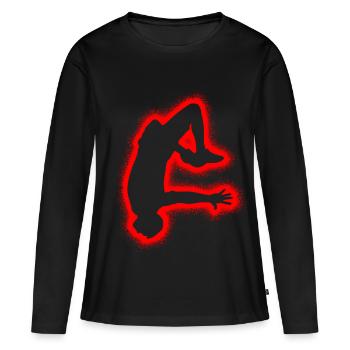 Freerunning Freerunner Herren Jungen Parkour - Frauen Premium Bio Langarmshirt - Schwarz - Vorne - Julia (174cm)