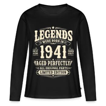 85th Birthday Gift Husband 1941 Vintage Retro - Women's Premium Organic Long Sleeve Shirt - black - Front - Julia (174cm)