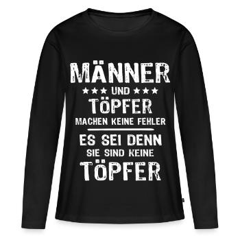 Töpfer - Frauen Premium Bio Langarmshirt - Schwarz - Vorne - Julia (174cm)