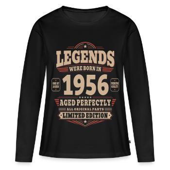 70. Geburtstag Geschenk Mann 1956 Vintage Retro - Frauen Premium Bio Langarmshirt - Schwarz - Vorne - Julia (174cm)
