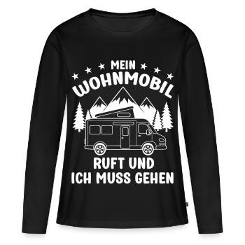 Mein Wohnmobil ruft und ich muss gehen Camping - Frauen Premium Bio Langarmshirt - Schwarz - Vorne - Julia (174cm)