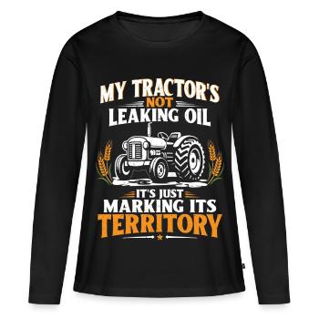 Lustiger Traktor Spruch Vintage Bauern mit Humor - Frauen Premium Bio Langarmshirt - Schwarz - Vorne - Julia (174cm)
