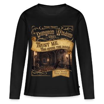 Cela ouvre la porte - T-shirt manches longues Premium bio Femme - noir - Devant - Julia (174cm)