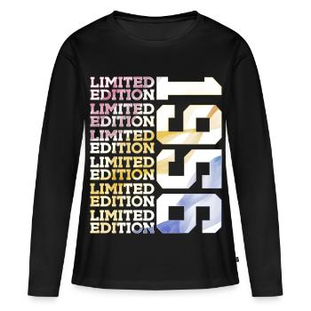 LIMITED EDITION 1956 - 70 JAHRE - 70. GEBURTSTAG - Frauen Premium Bio Langarmshirt - Schwarz - Vorne - Julia (174cm)