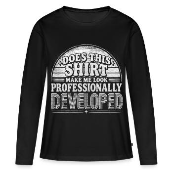 Developer Humor - Women's Premium Organic Long Sleeve Shirt - black - Front - Julia (174cm)