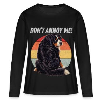 Nerv mich nicht, Berner - Frauen Premium Bio Langarmshirt - Schwarz - Vorne - Julia (174cm)