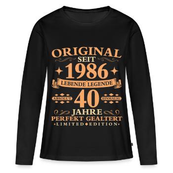 Geburtstag 40 Jahre Baujahr 1986 - Frauen Premium Bio Langarmshirt - Schwarz - Vorne - Julia (174cm)