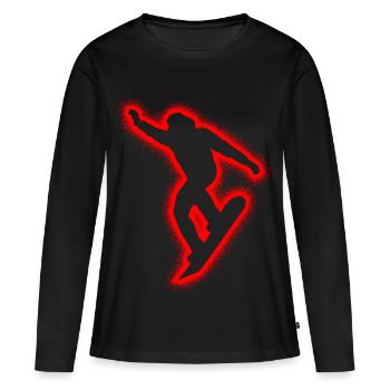 Snowboarder Snowboarding Kinder Herren Snowboard - Frauen Premium Bio Langarmshirt - Schwarz - Vorne - Julia (174cm)
