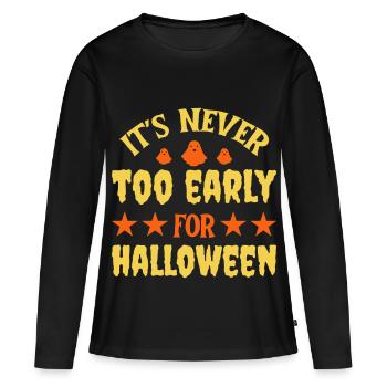 Jamais trop tôt pour les fantômes d’Halloween qui disent - T-shirt manches longues Premium bio Femme - noir - Devant - Julia (174cm)