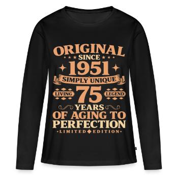 Original since 1951 Vintage 75th Birthday - Women's Premium Organic Long Sleeve Shirt - black - Front - Julia (174cm)