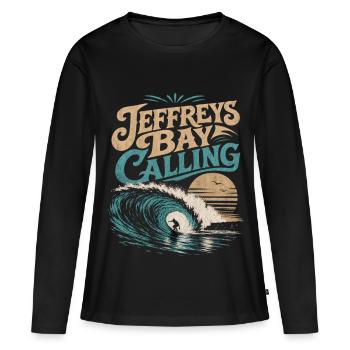 Surf de Jeffreys Bay - T-shirt manches longues Premium bio Femme - noir - Devant - Julia (174cm)