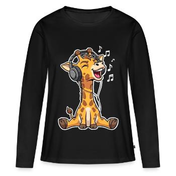 Musique Girafe - T-shirt manches longues Premium bio Femme - noir - Devant - Julia (174cm)