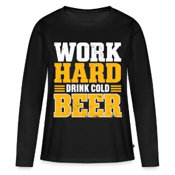 Beer Lover Beer Garden Cadeau Bavaria Beer Garden - T-shirt manches longues Premium bio Femme - noir - Devant - Julia (174cm)