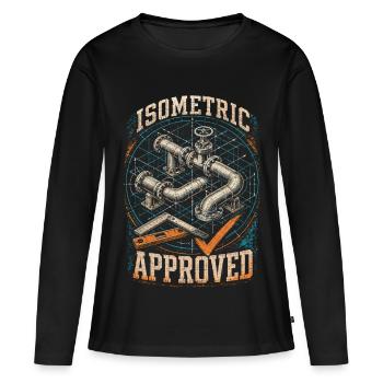 Ingénieur en tuyauterie Souillière Isométrique Approuvé - T-shirt manches longues Premium bio Femme - noir - Devant - Julia (174cm)