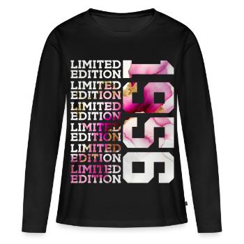 ÉDITION LIMITÉE 1956 - 70 ANS - 70E ANNIVERSAIRE - T-shirt manches longues Premium bio Femme - noir - Devant - Julia (174cm)
