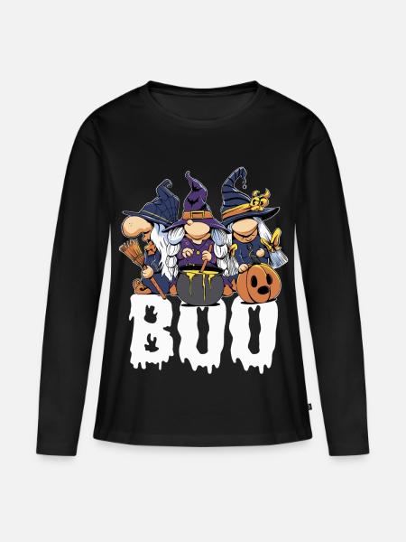 Halloween Partnerlook Halloweenparty Partneroutfit - Frauen Premium Bio Langarmshirt - Schwarz