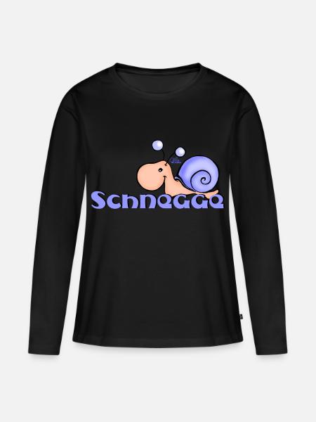 Schnegge - Frauen Premium Bio Langarmshirt - Schwarz