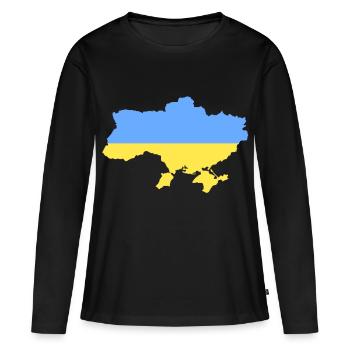 ukraine - T-shirt manches longues Premium bio Femme - noir - Devant - Julia (174cm)