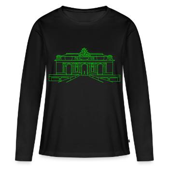 Grand Central Station de New York - T-shirt manches longues Premium bio Femme - noir - Devant - Julia (174cm)
