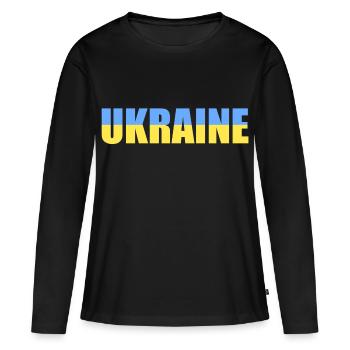 ukraine - T-shirt manches longues Premium bio Femme - noir - Devant - Julia (174cm)