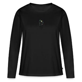 Lightbulb Floral - Women's Premium Organic Long Sleeve Shirt - black - Front - Julia (174cm)