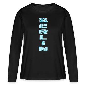 Berlin Allemagne City Font Skyline Accueil - T-shirt manches longues Premium bio Femme - noir - Devant - Julia (174cm)