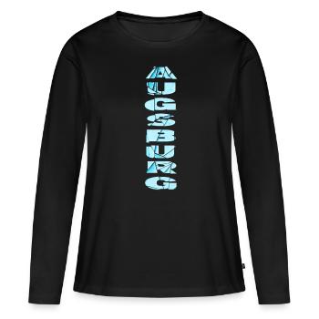 Augsburg Allemagne City Font Skyline Accueil - T-shirt manches longues Premium bio Femme - noir - Devant - Julia (174cm)