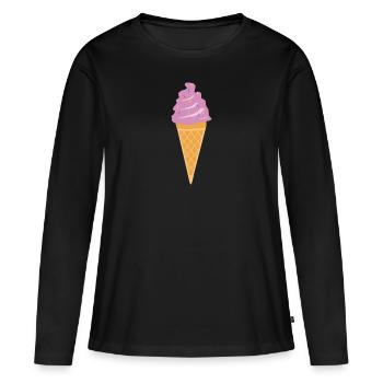 EIE - T-shirt manches longues Premium bio Femme - noir - Devant - Julia (174cm)