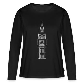 Big Ben à Londres - T-shirt manches longues Premium bio Femme - noir - Devant - Julia (174cm)