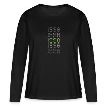 Style 1998 - T-shirt manches longues Premium bio Femme - noir - Devant - Julia (174cm)