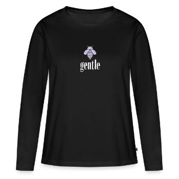 Purple Pastel Bee Gentle Bee Be Gentle - Women's Premium Organic Long Sleeve Shirt - black - Front - Julia (174cm)