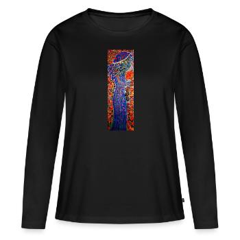 ÉLÉGANCE - T-shirt manches longues Premium bio Femme - noir - Devant - Julia (174cm)