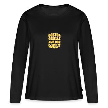 Cadeau pour compagnon - T-shirt manches longues Premium bio Femme - noir - Devant - Julia (174cm)