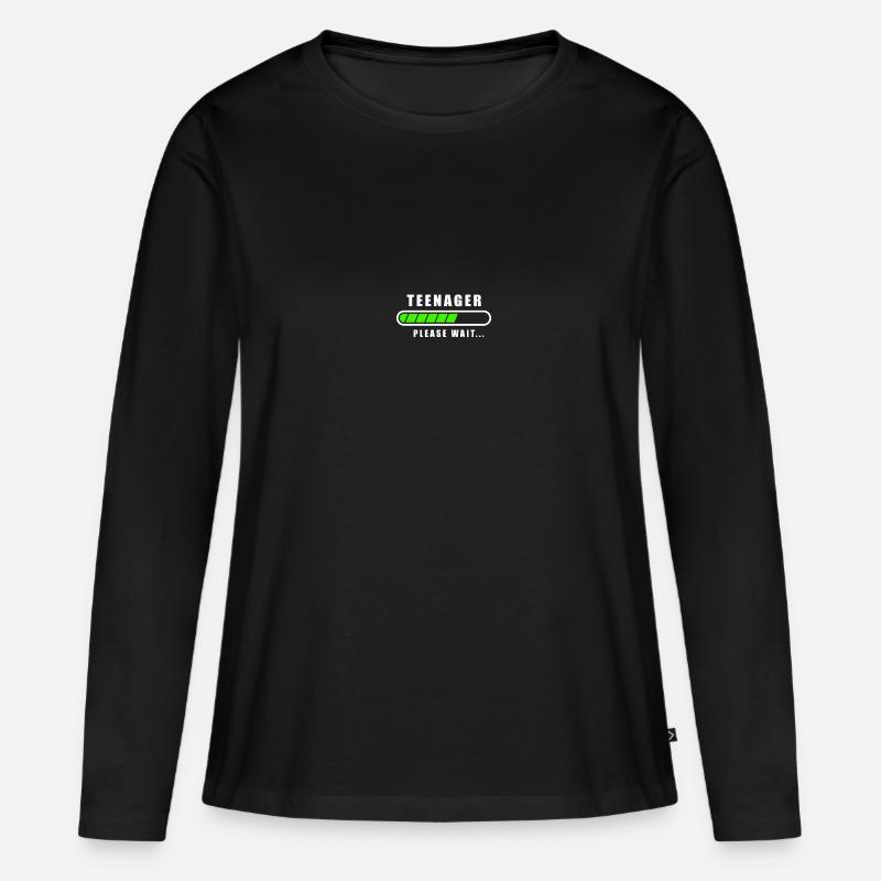 Teenager Loading Please Wait - Frauen Premium Bio Langarmshirt - Schwarz