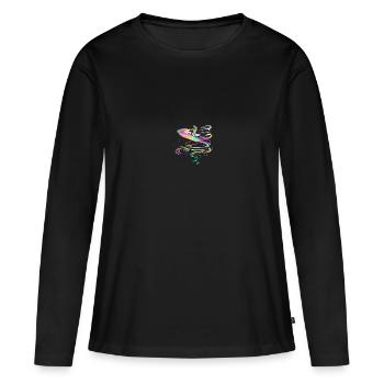 Spaceship to Earth - Psychedelic Astronaut - Frauen Premium Bio Langarmshirt - Schwarz - Vorne - Julia (174cm)