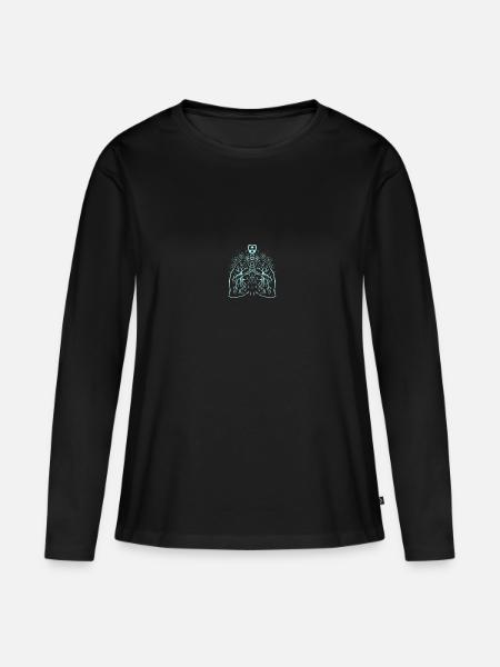 Lung Anatomy - Medicine - Frauen Premium Bio Langarmshirt - Schwarz