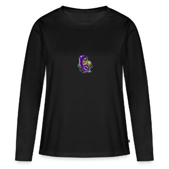Astronaut Space Funny Spaceman Moon - Frauen Premium Bio Langarmshirt - Schwarz - Vorne - Julia (174cm)