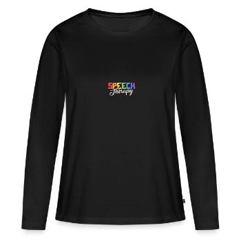 Speech Therapy Rainbow - Frauen Premium Bio Langarmshirt - Schwarz - Vorne - Julia (174cm)